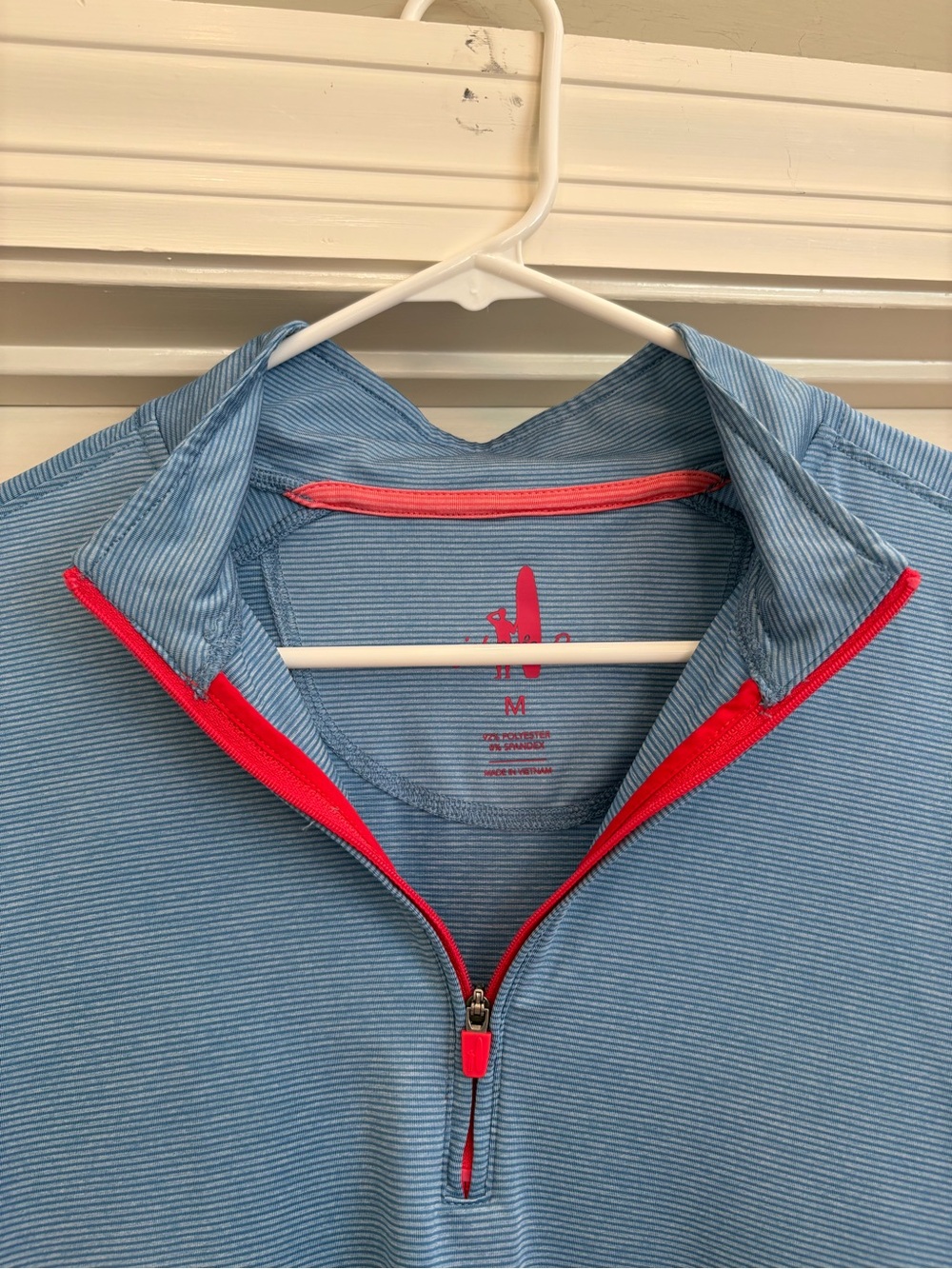 Johnnie-O Light Blue Vaughn Quarter-Zip Men's with Red Trim